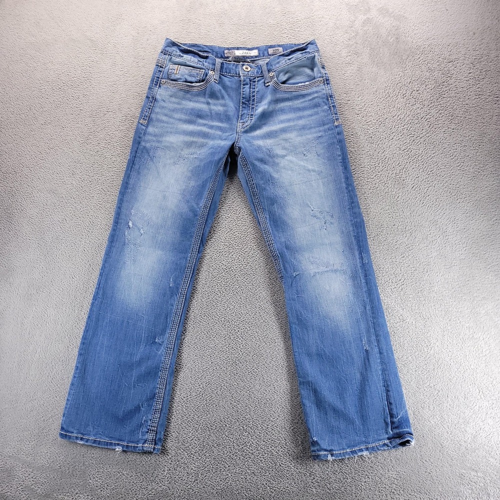 BKE Jeans Mens 32x30 Blue Jake Bootcut Relaxed Medium Wash Distressed Stretch